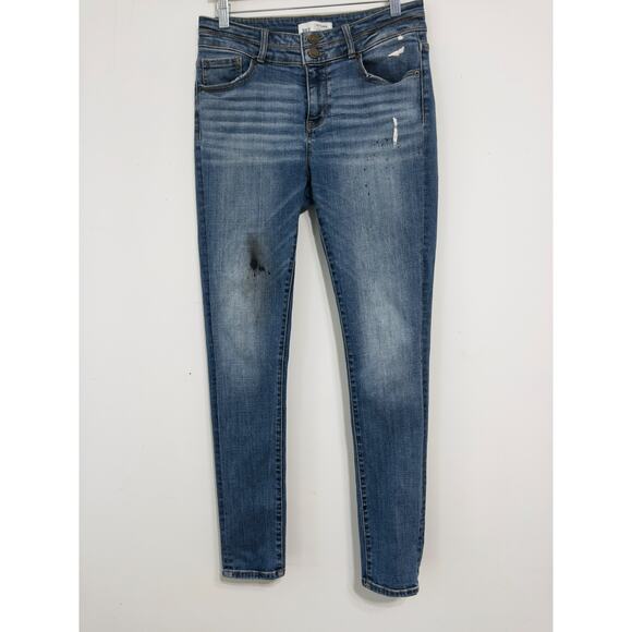 BKE Denim - BKE Universal Skinny Jeans 28x31.5 Mid Rise Grunge Thrashed Paintercore workwear